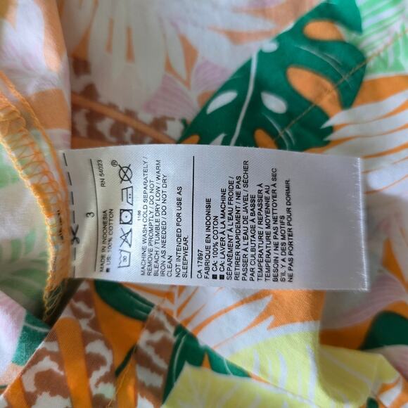 Janie and Jack Boys Hawaiian Button Up Shirt Size 3 Short Sleeve Tropical - Picture 4 of 6